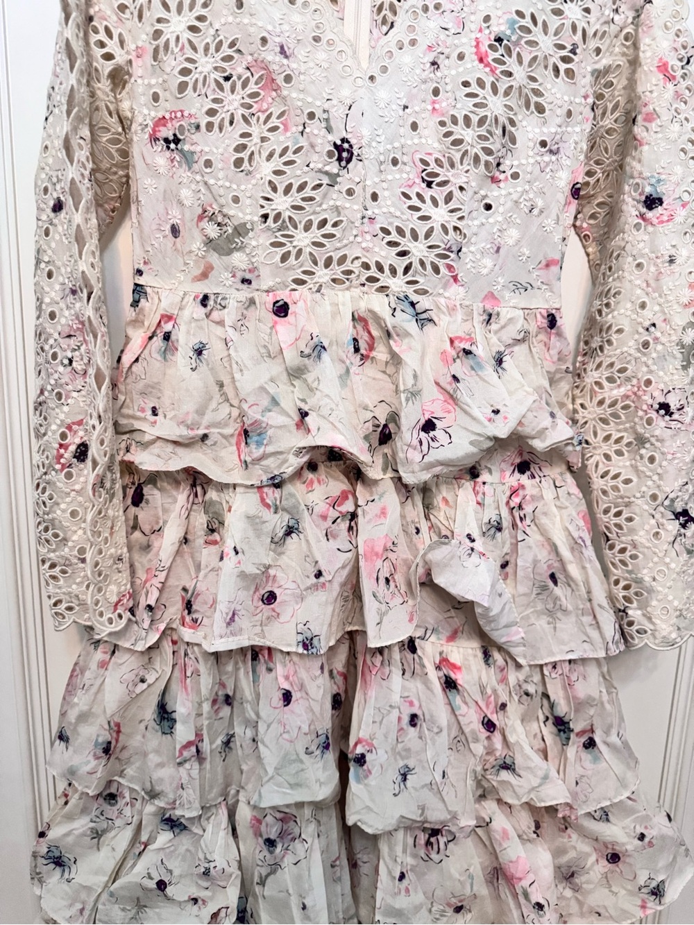 Zimmerman Romantic Ivory Lace Tiered Ruffle Maxi Dress size 2 - Picture 4 of 16